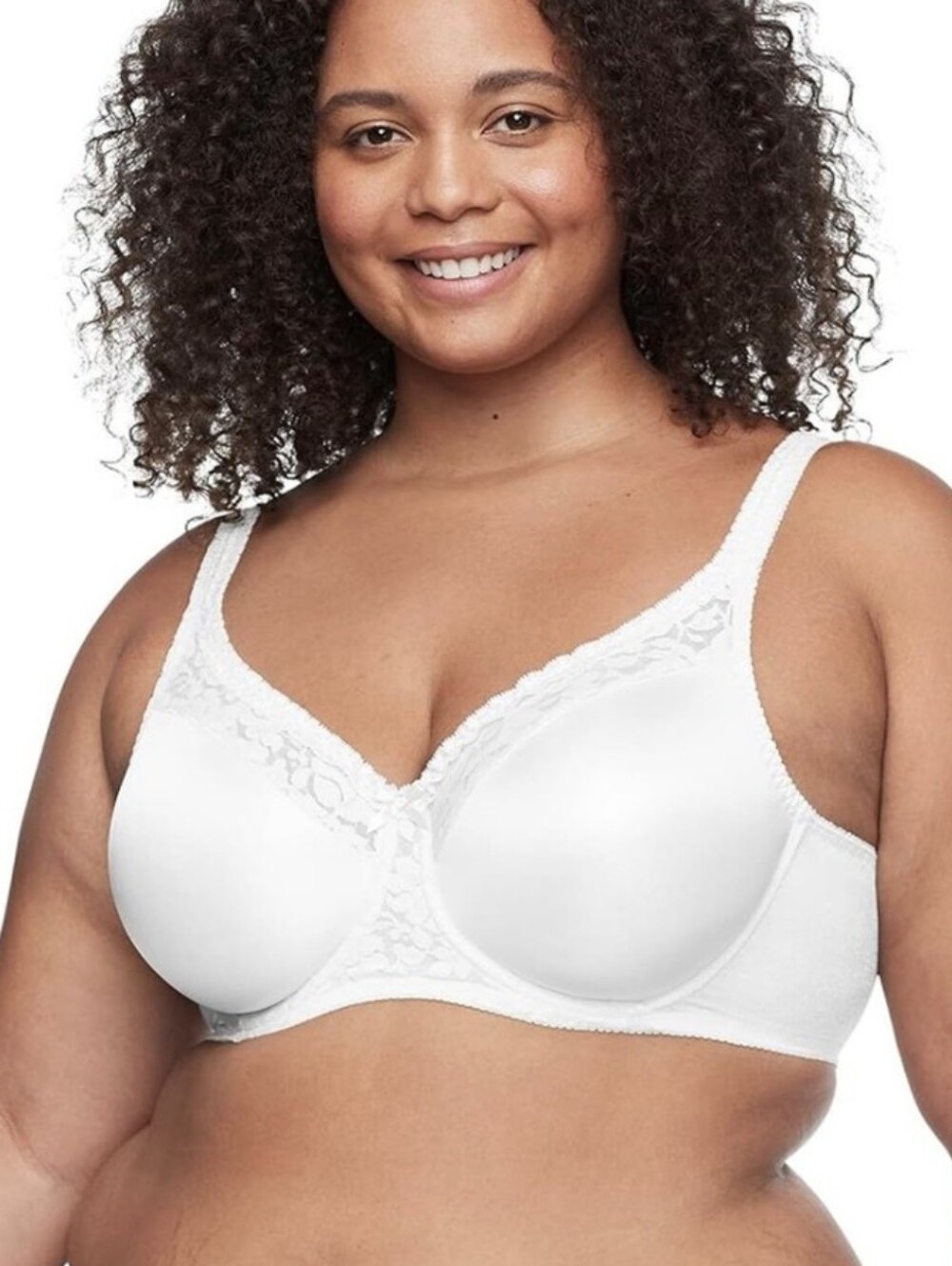 NEW Warner's White Lace-Trim Full Coverage Bra Style 2544